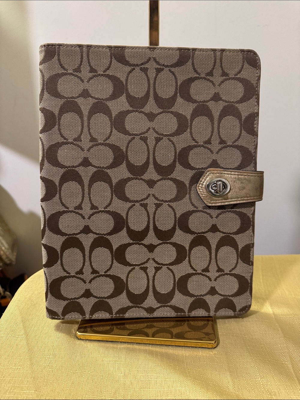 Coach Canvas Tablet Cover with in signature C’s Brown Monogram